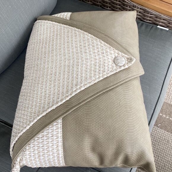 Custom-Made High End Faux Leather & Fabric Accent Pillow (1) - Picture 5 of 5